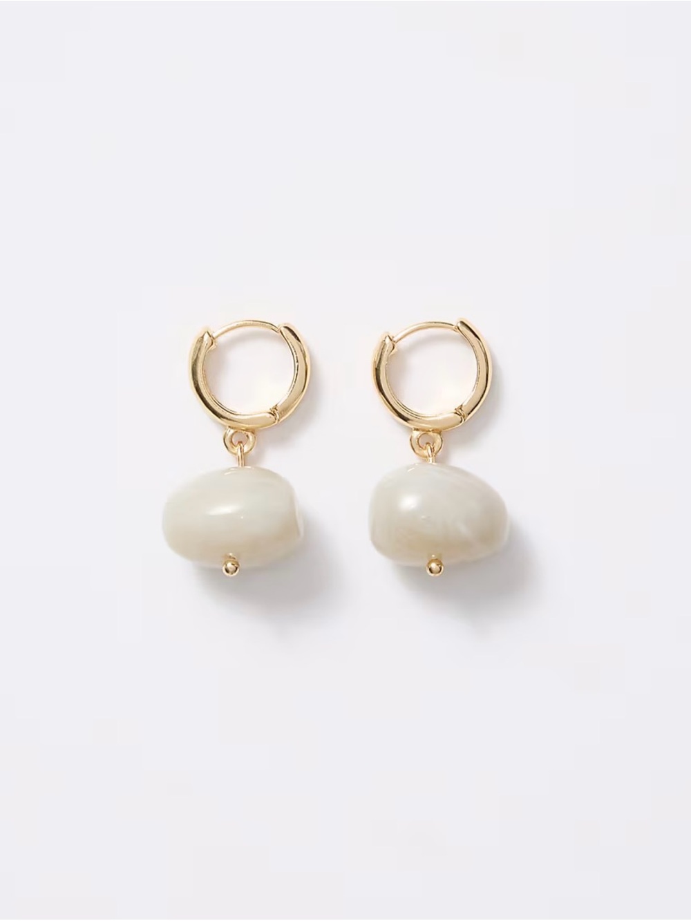 Express Gold pearl drop huggie Hoop Earring